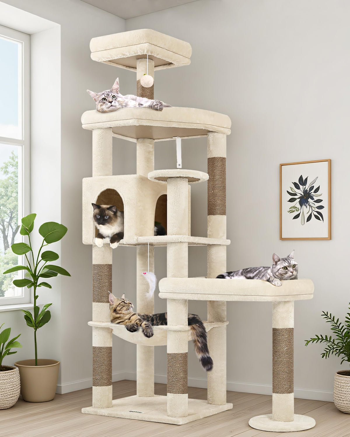 Globlazer arbol-gatos base ampliada: base estable para varios felinos.
