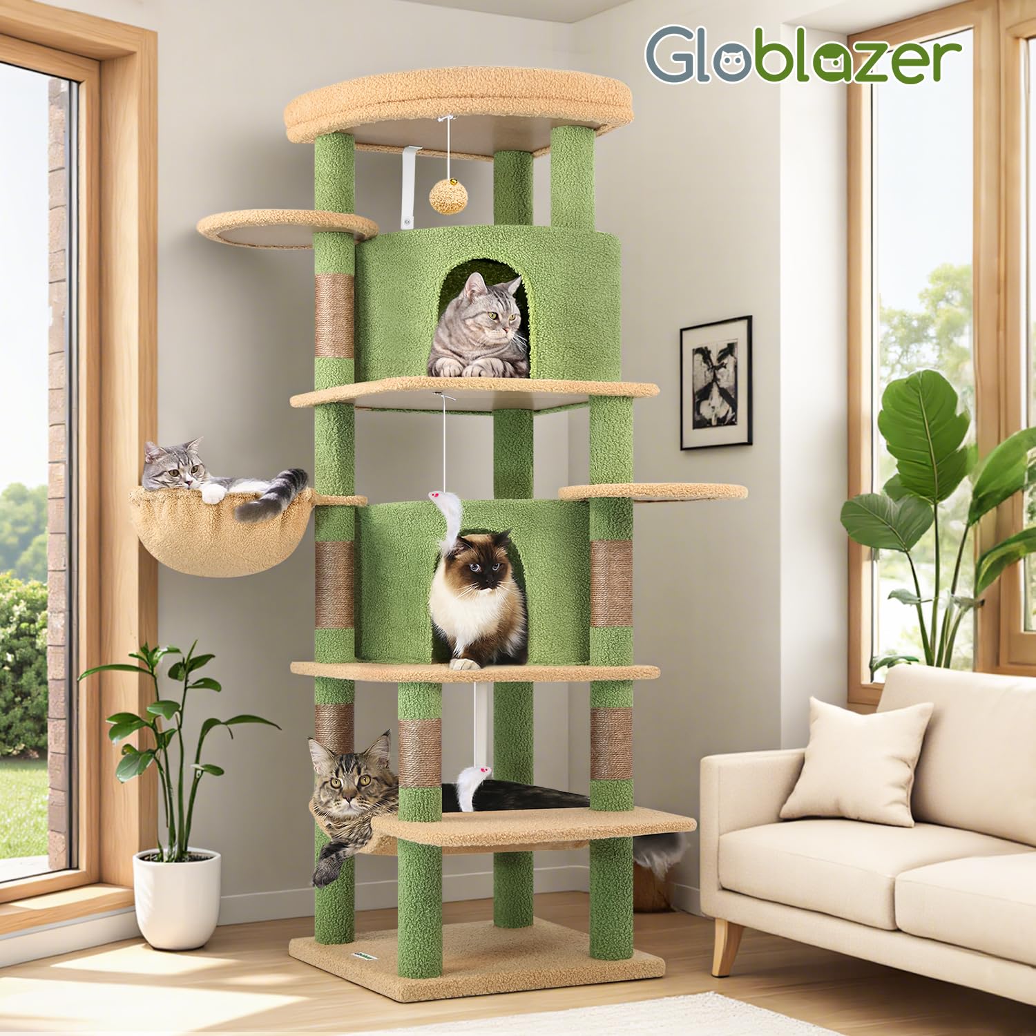Globlazer árbol gatos cactus esquina: montaje fácil con instrucciones claras y herramientas incluidas.