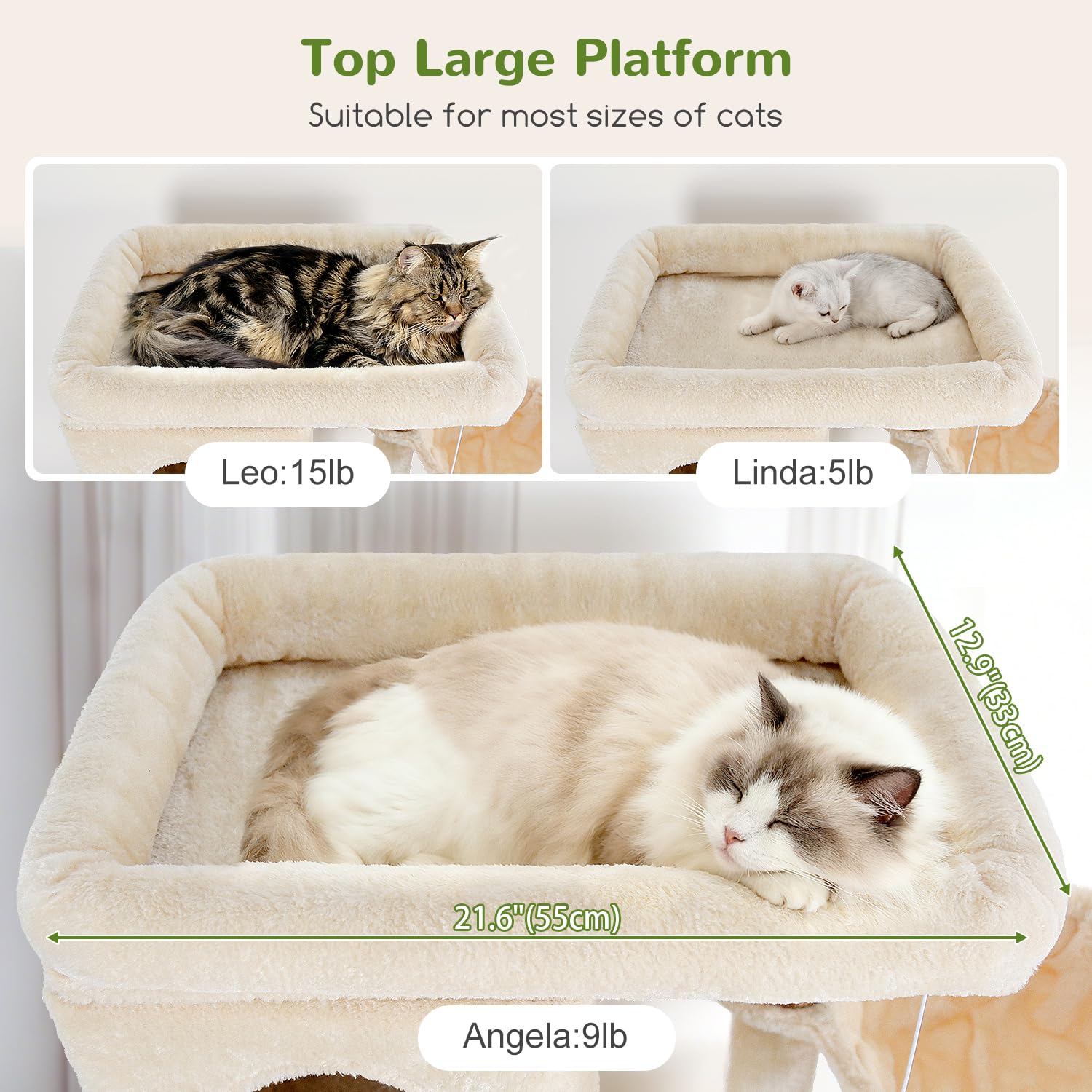 Globlazer árbol para gatos con tres cestas colgantes para descanso relajante