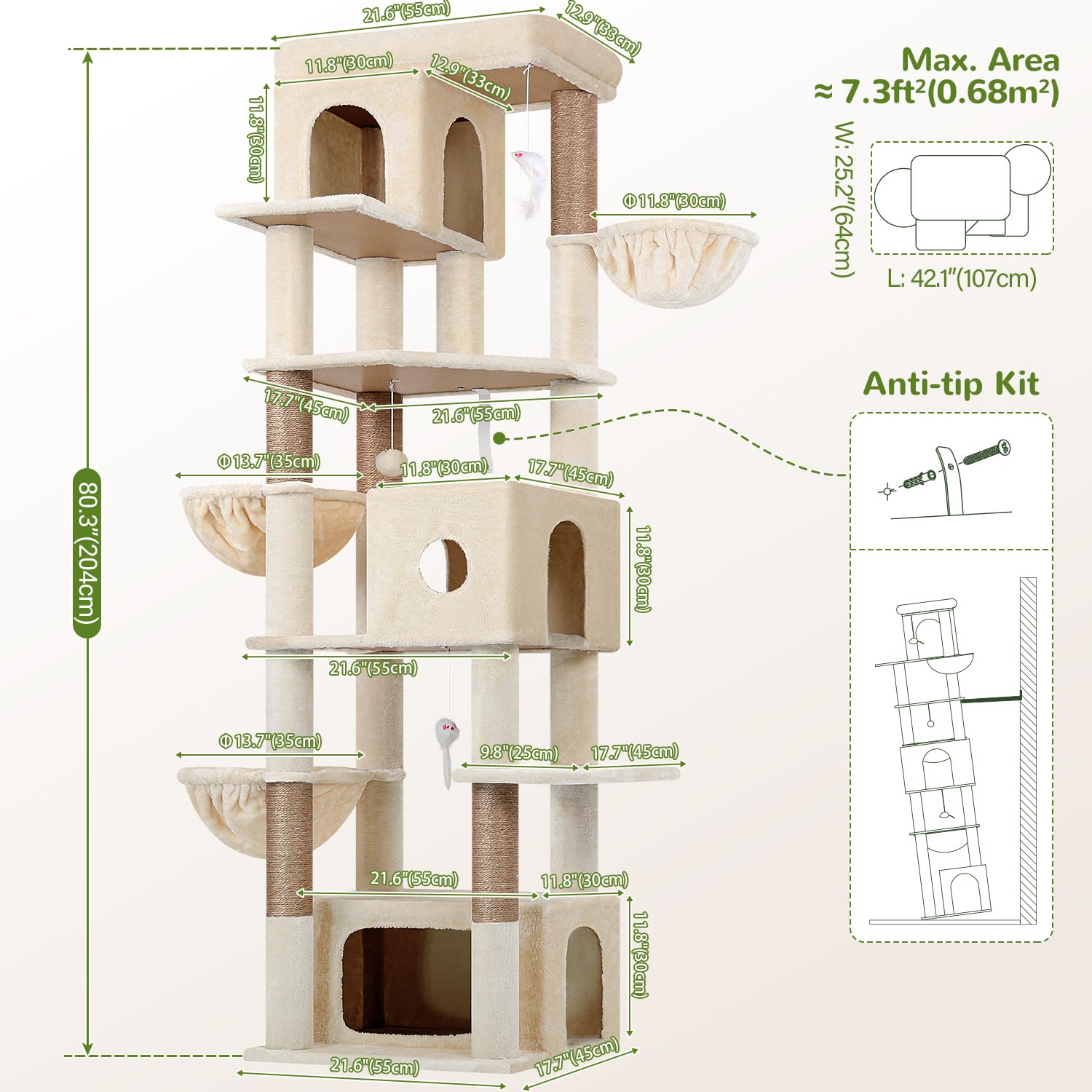 Globlazer árbol con kit anti-vuelco para mayor estabilidad en casa