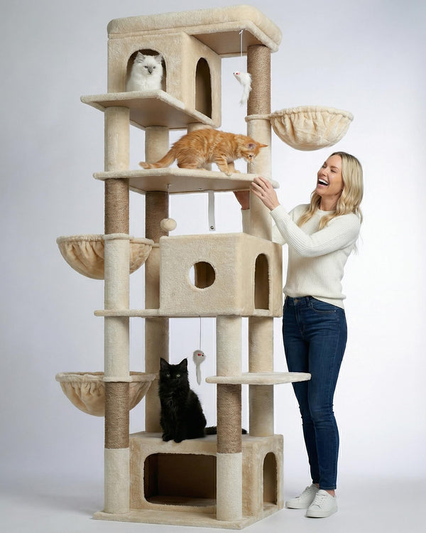 Globlazer árbol para gatos grande con plataforma superior para descanso seguro