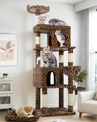 Globlazer arbol gatos pesados con 6 postes rascado, ideal para gatos grandes y activos.