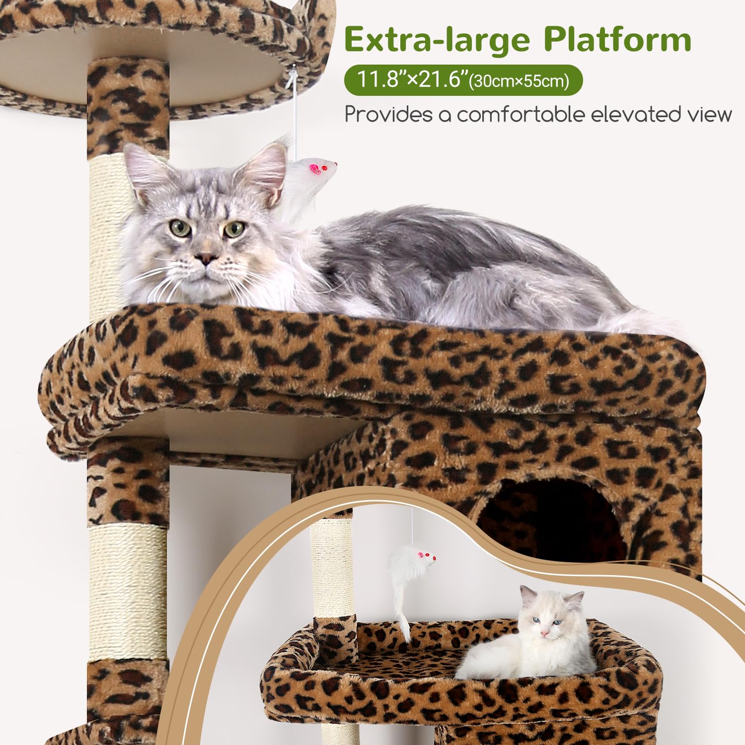 Globlazer arbol gatos pesados, condos grandes para refugio privado y vistas.
