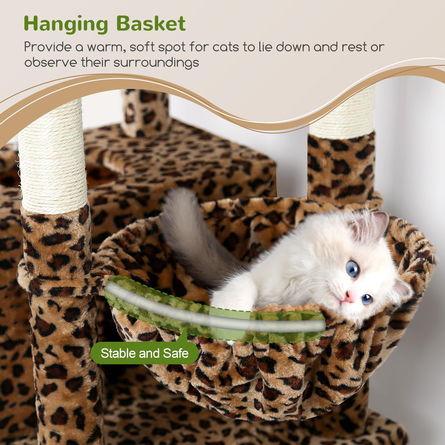 Globlazer arbol gatos pesados, plataforma extra grande para descansos amplios.
