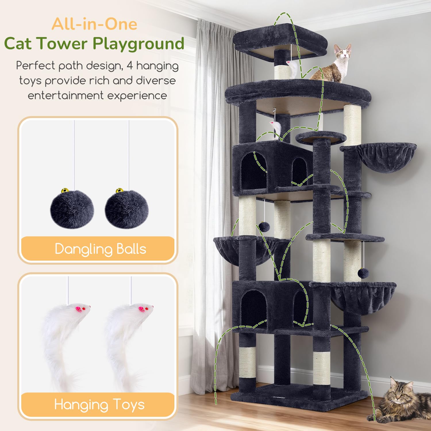 Globlazer arbol-gatos postes de rascado-8 para proteger muebles