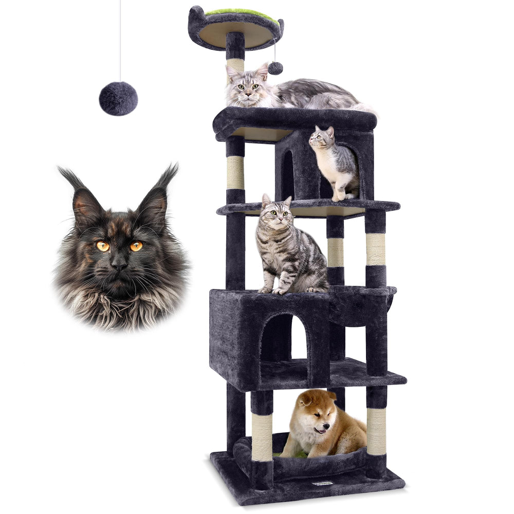 Globlazer árbol para gatos de 72 pulgadas con base estable para felinos grandes.