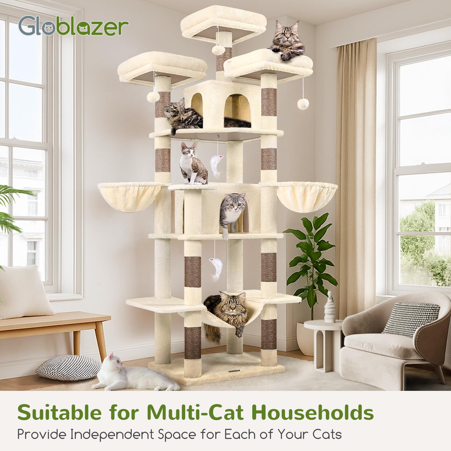 Globlazer Big Cat Tower: uso en interiores para hogares con felinos.