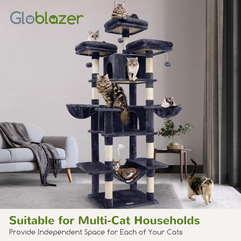 Globlazer Big Cat Tower acabado suave ofrece confort al tocar.