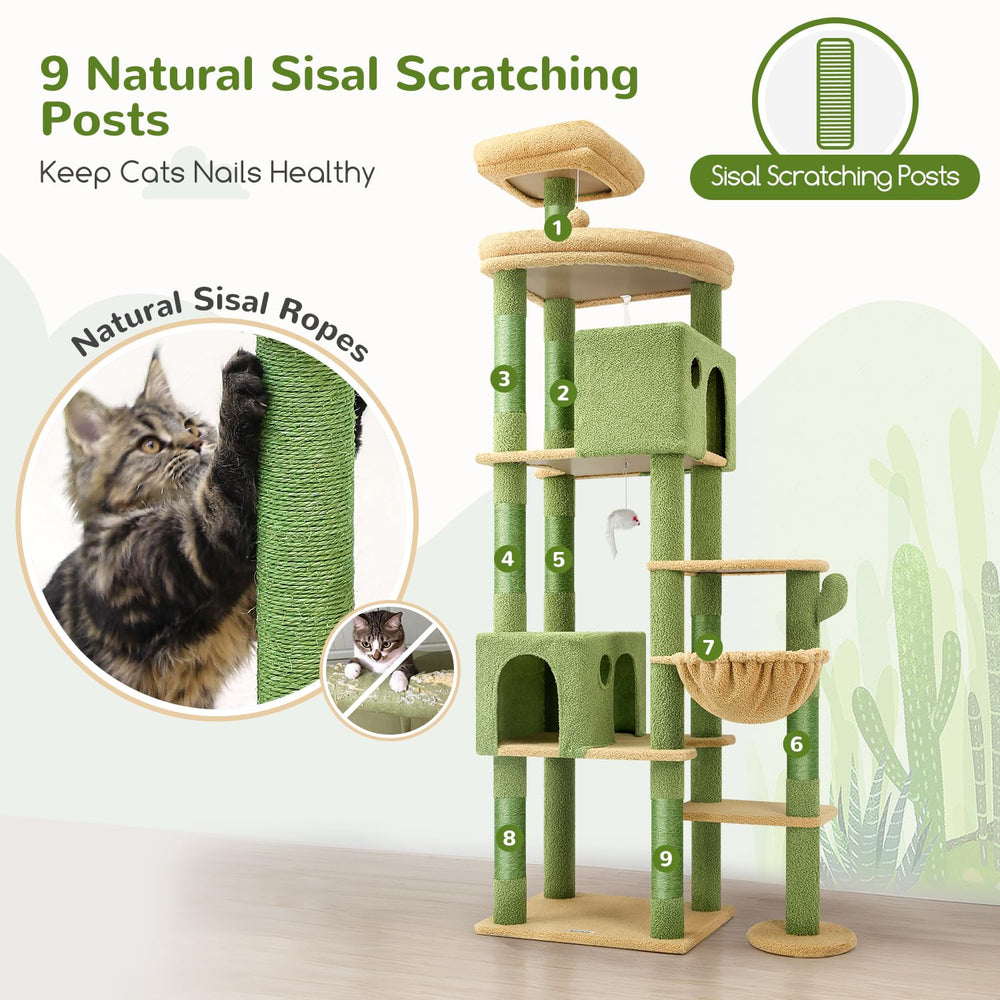 Uso en interiores: Globlazer Cactus Giant Cat Tree ocupa poco espacio
