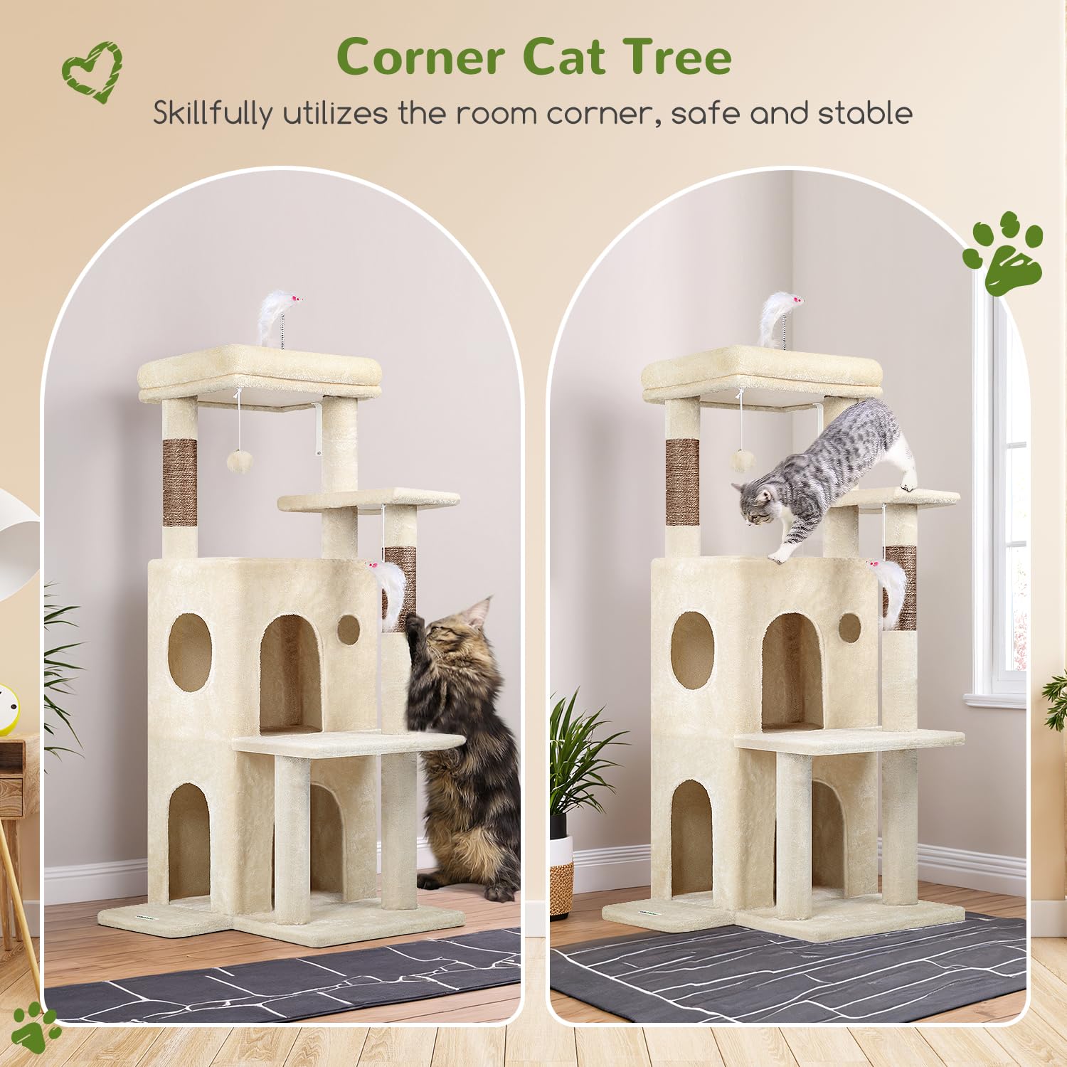 Globlazer condos-dobles: refugio doble para gatos curiosos y relajados.