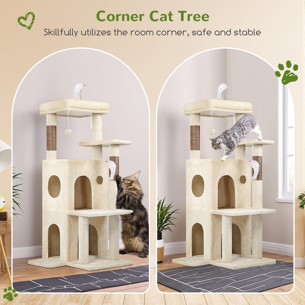Globlazer condos-dobles: refugio doble para gatos curiosos y relajados.