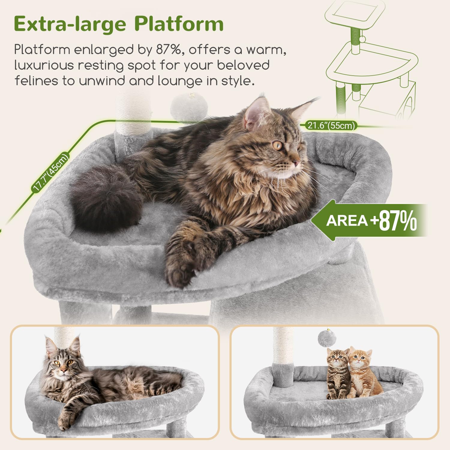 Globlazer torre con casitas privadas amplias para descanso de gatos grandes