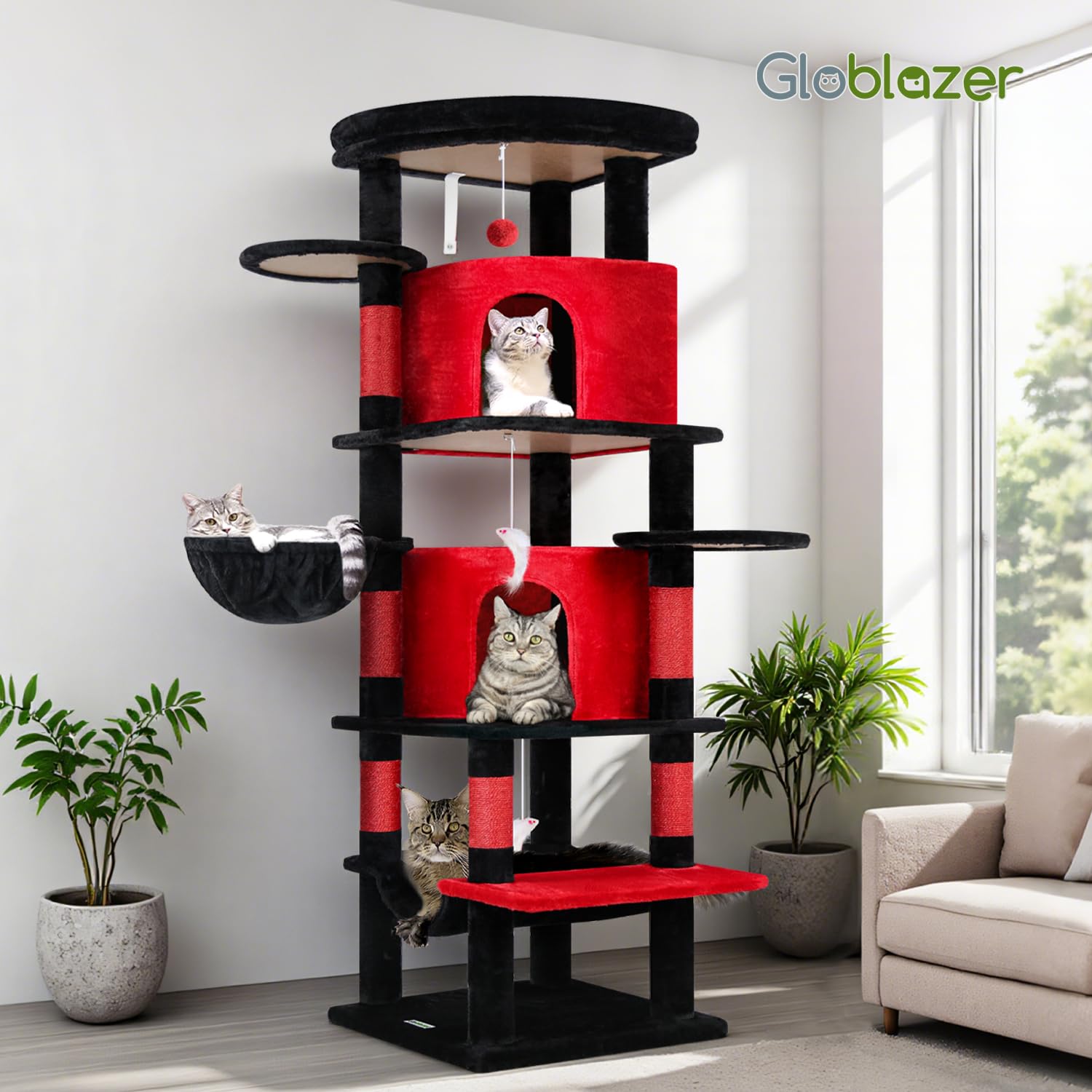 Globlazer diseño gótico en rojo y negro para estilo único.