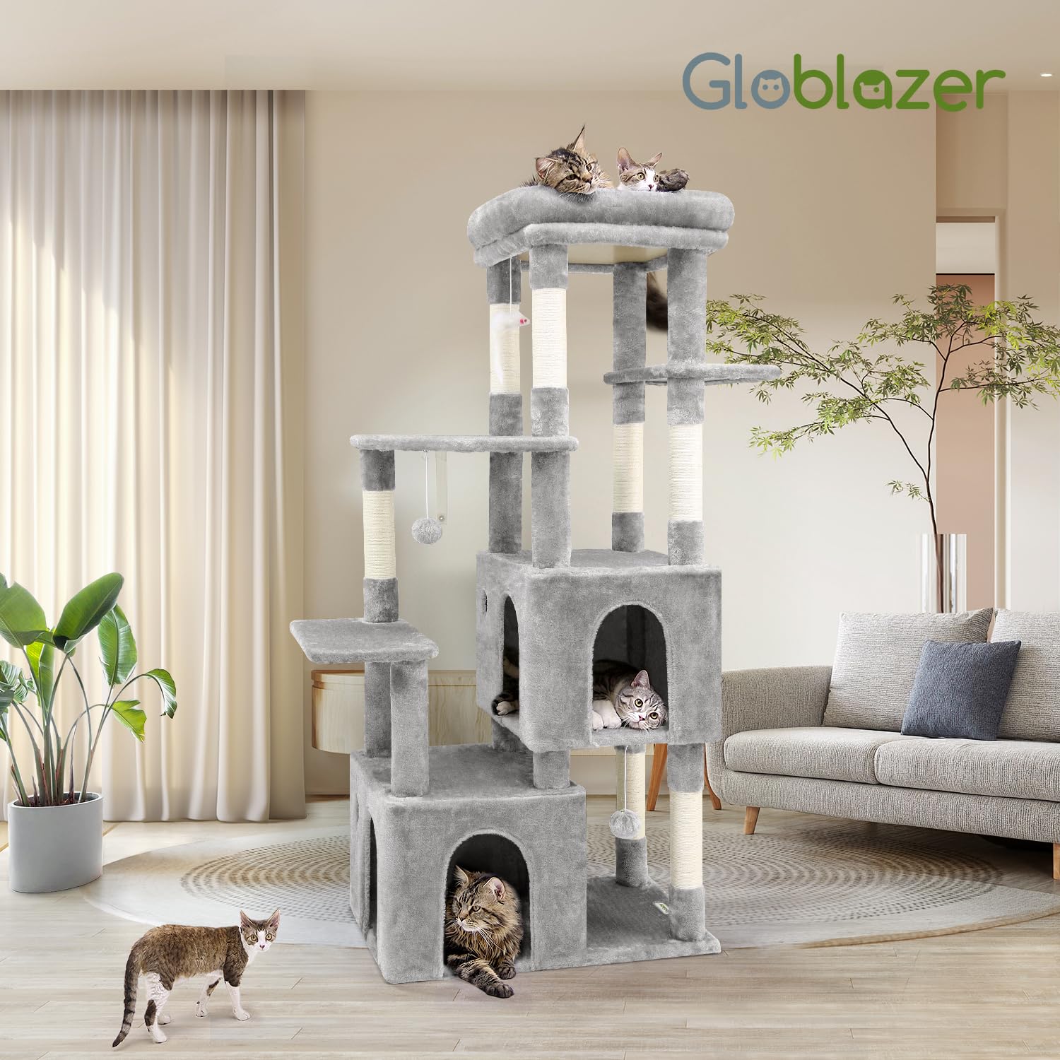 Globlazer Gato Torre – Dimensiones extra grandes para felinos grandes.
