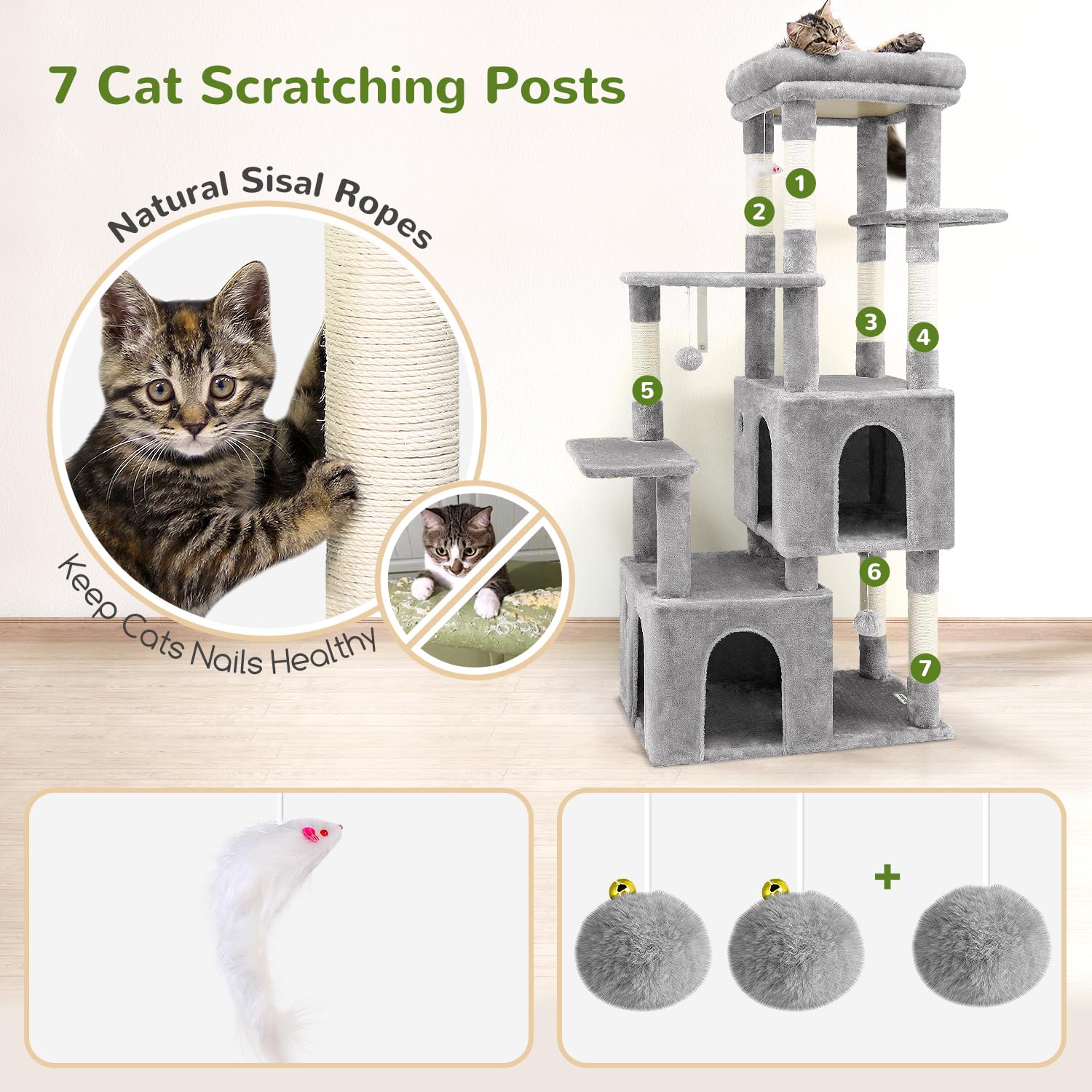 Globlazer Gato Torre – Juguetes colgantes para entretenimiento diario.