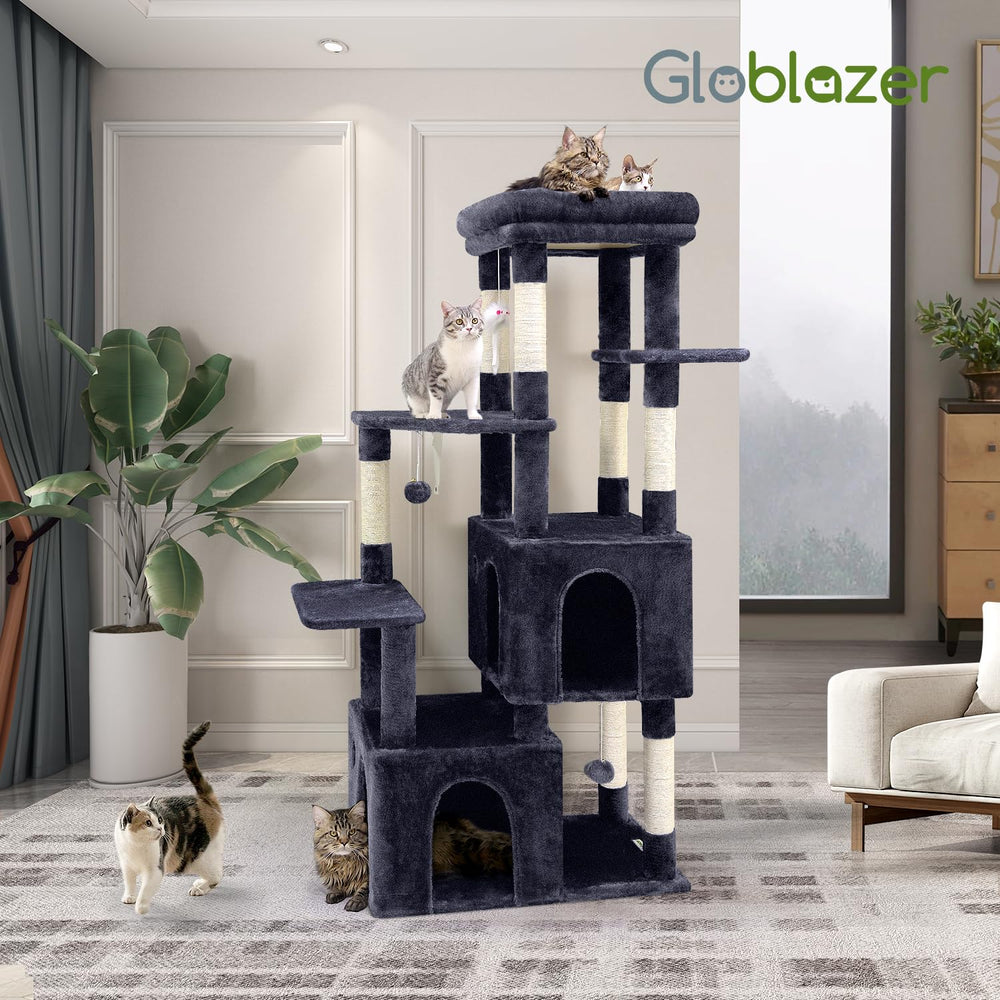 Globlazer: gatos usando la percha superior para observación.