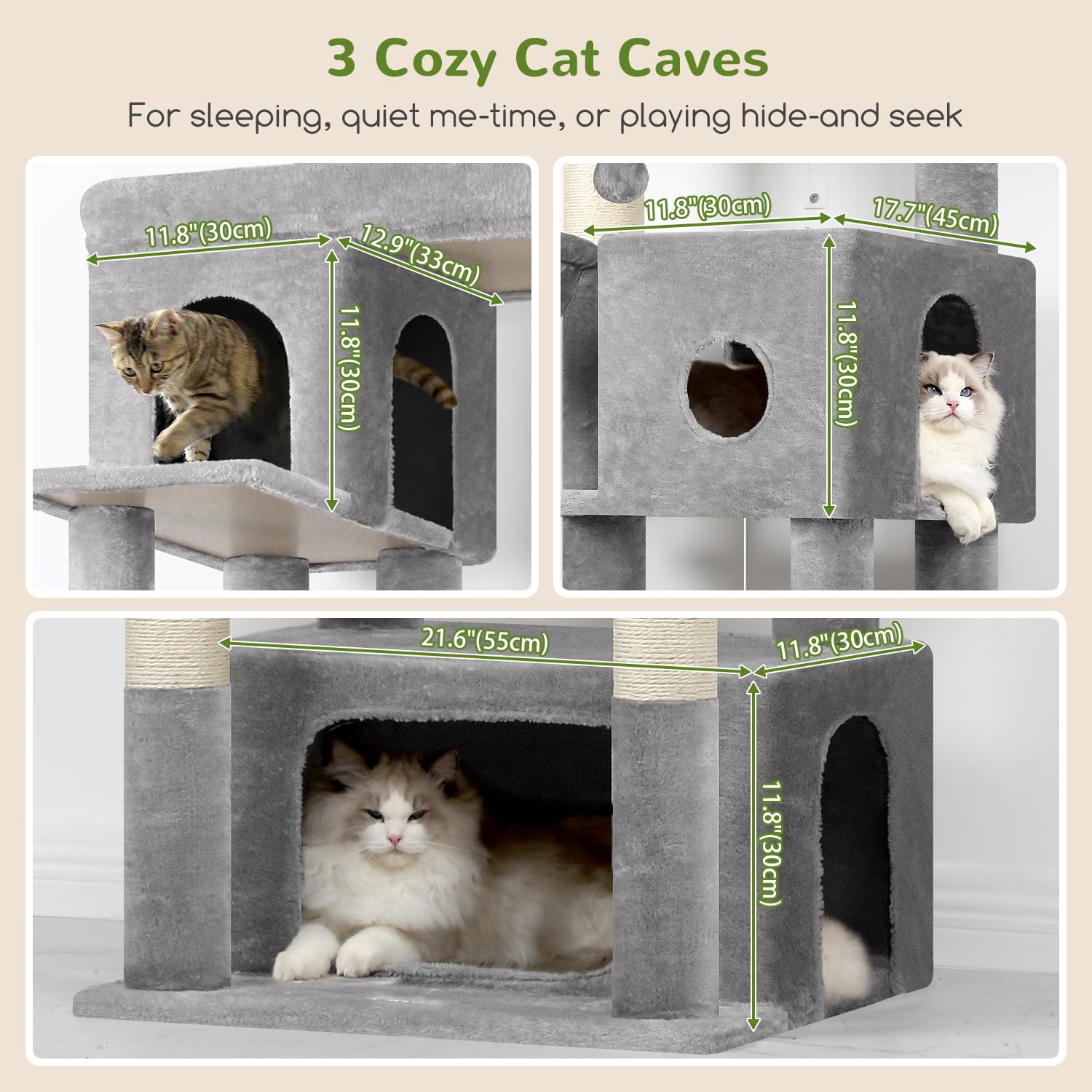 Globlazer gran arbol-gato con tres habitáculos cerrados para esconderse