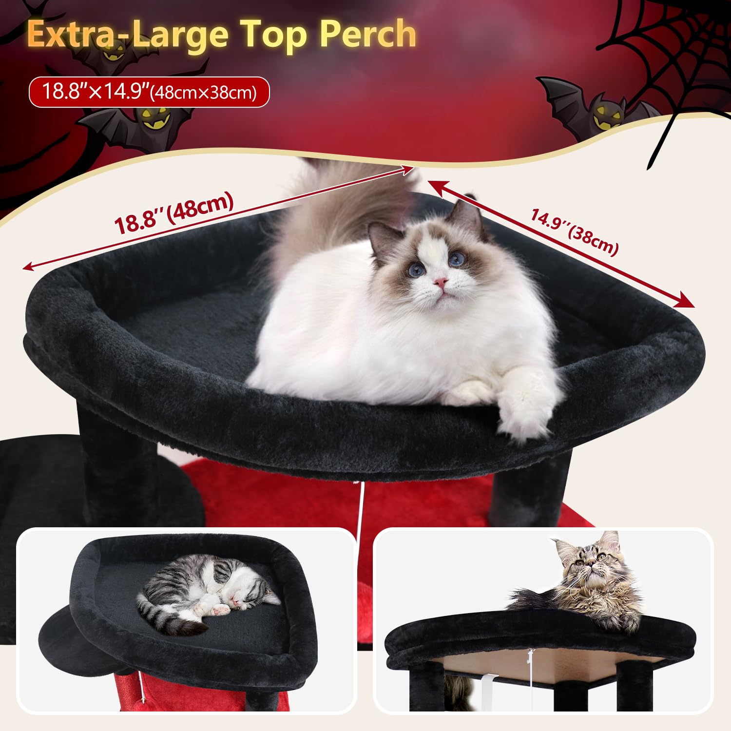 Globlazer plataforma abanico amplia, 17,7x14,9, ofrece espacio para varios gatos.