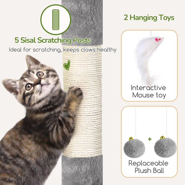 Postes de sisal para rascar uñas y ejercicio.
