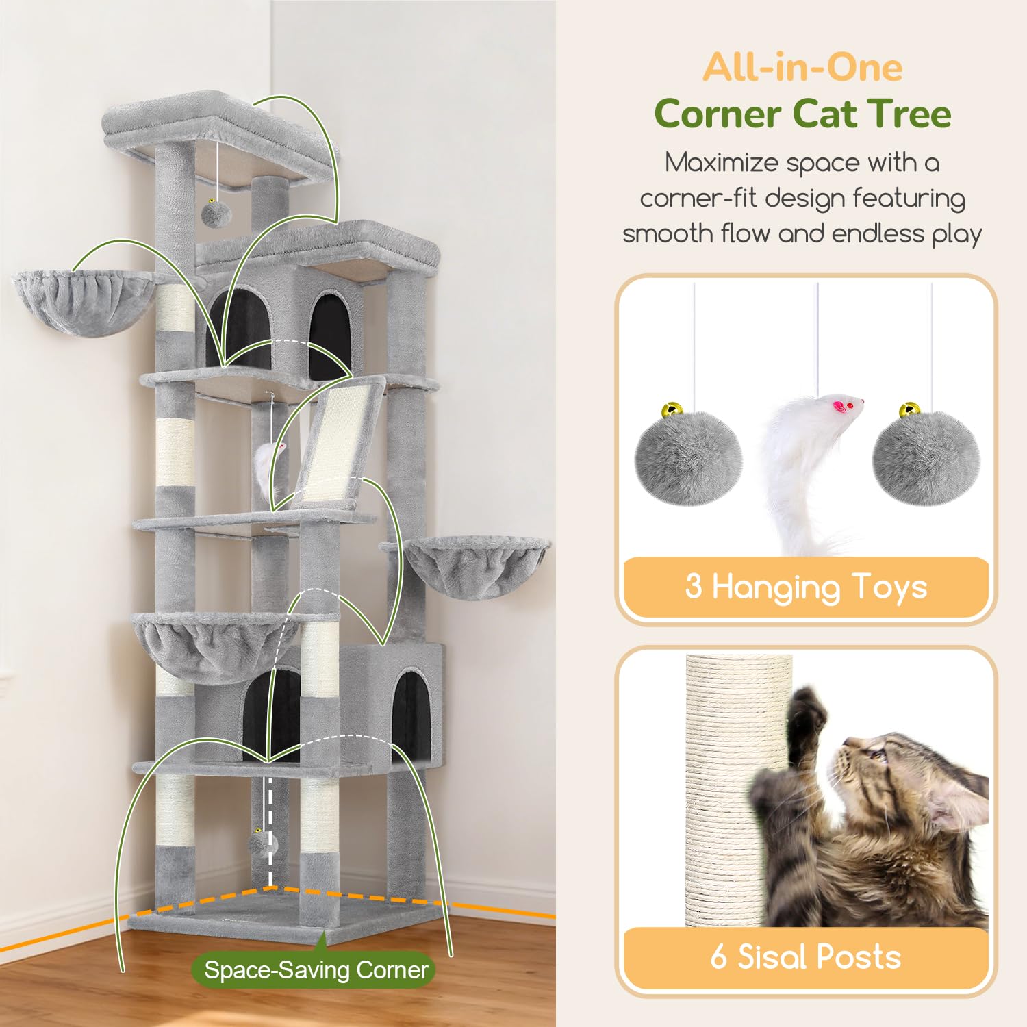 Globlazer postes-sisal-seis: rascado natural para muebles.