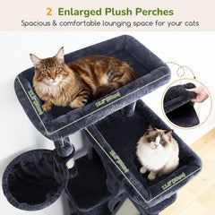 Globlazer torre para gatos, dos perchas grandes para descanso cómodo y estable.