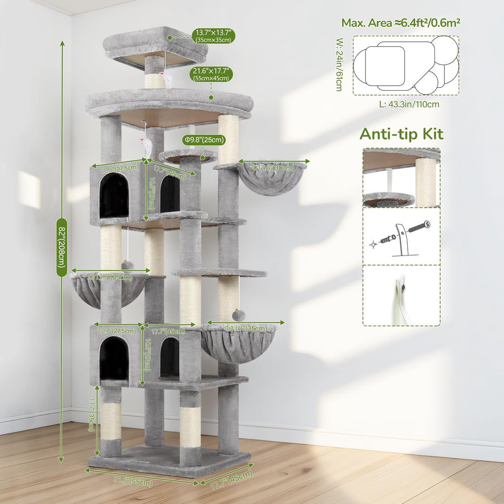 Globlazer torre-gato-82-pulgadas-diseno-90-grados: mayor área de descanso.