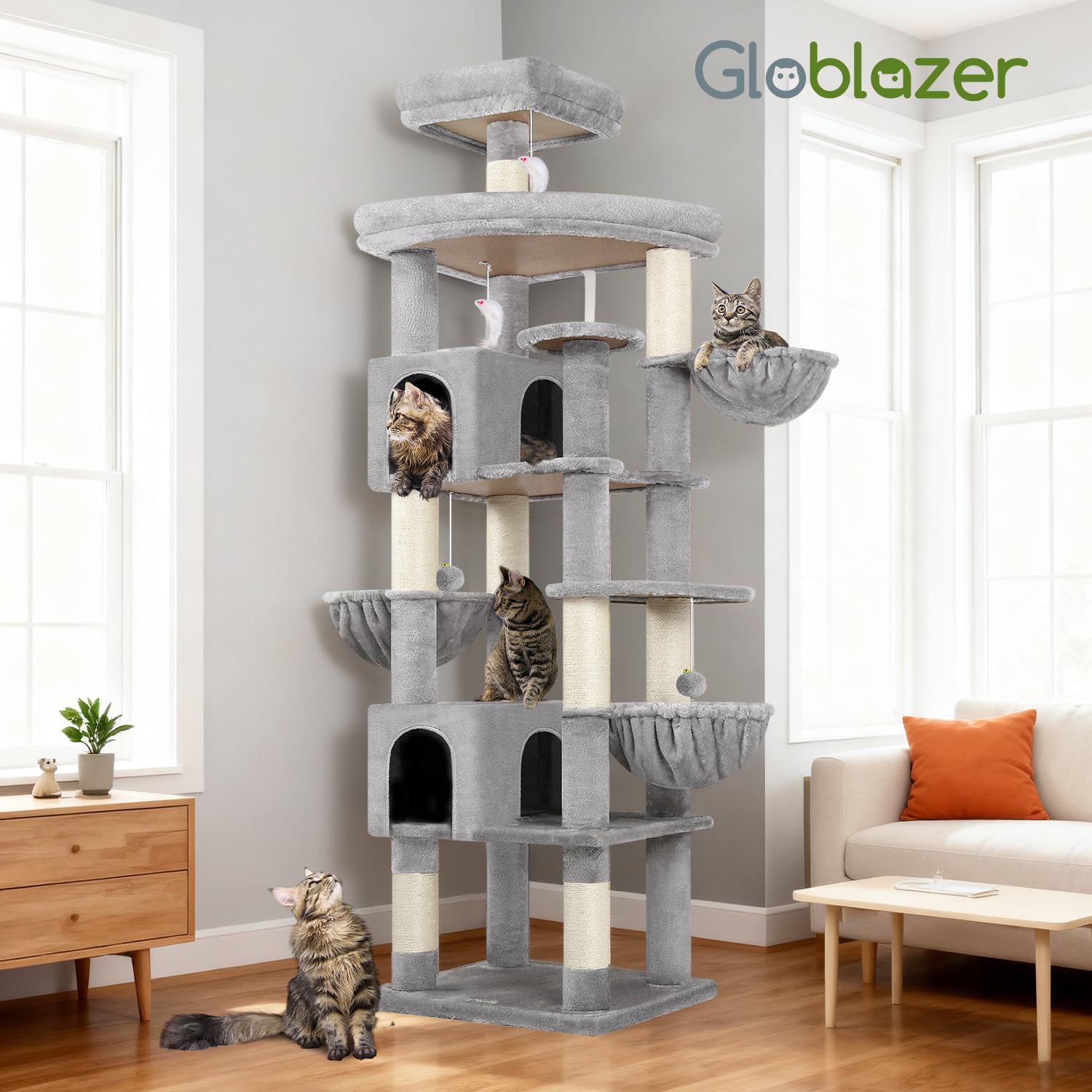 Globlazer torre-gato-82-pulgadas-ensamblaje-rapido: montaje sencillo y rápido.