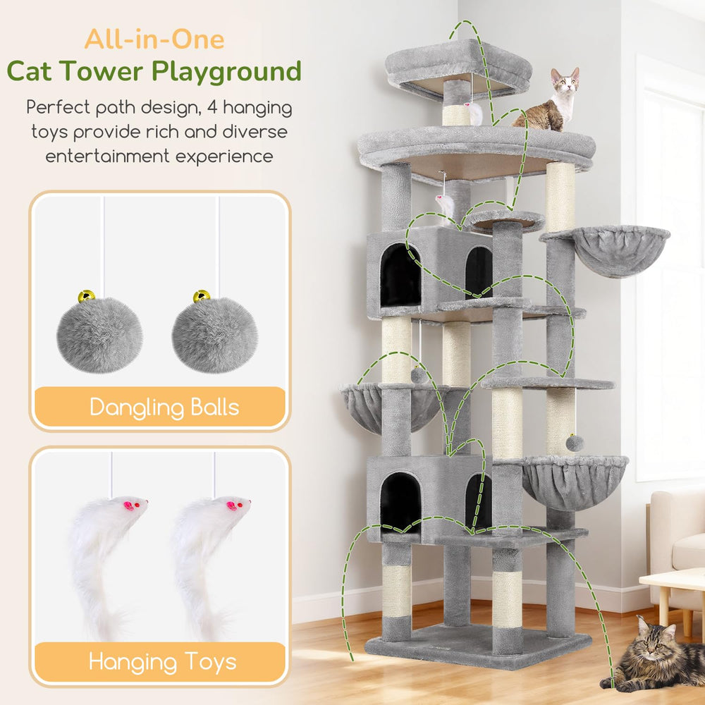 Globlazer torre-gato-82-pulgadas-juguetes-colgantes: estímulo y diversión para gatos.