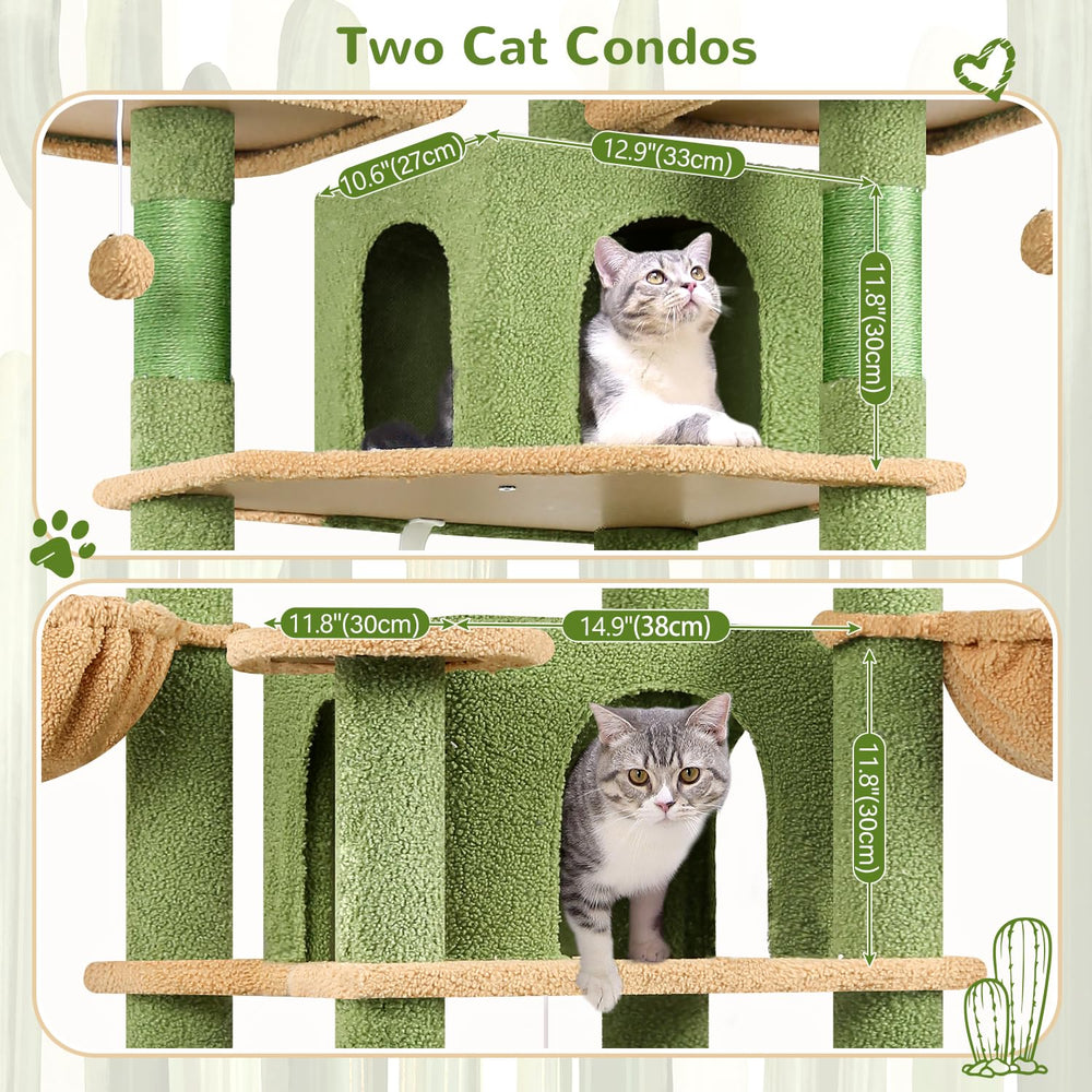 Globlazer torre gato cactus condos espaciosos para descansar o esconderse.