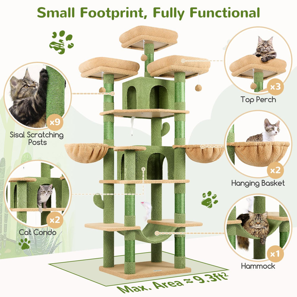 Globlazer torre gato cactus nueve postes de sisal para rascar.