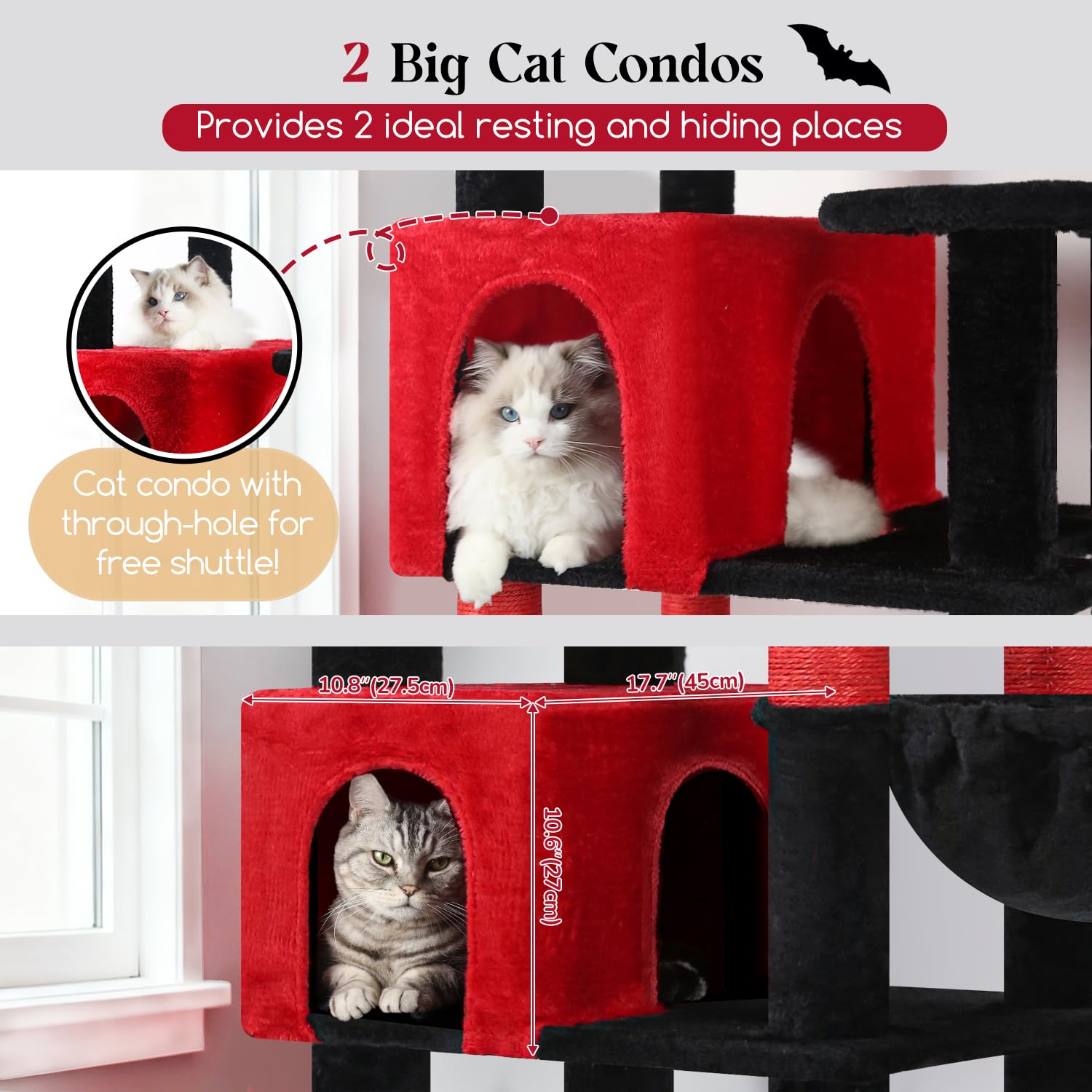 Globlazer Gothic XL, cestas colgantes, brindan descanso cómodo para varios gatos