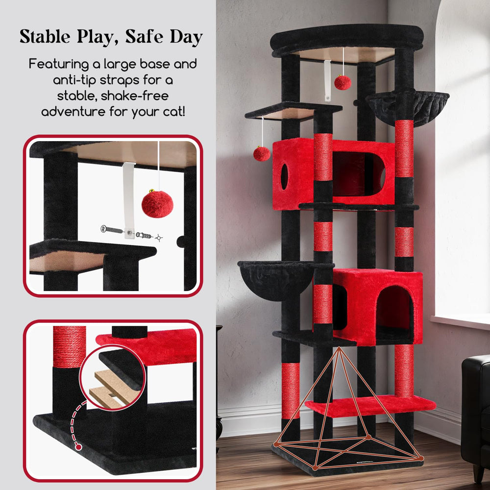 Globlazer torre-gato-gotica-perch-alto: cama superior acolchada para descansar tras trepar.