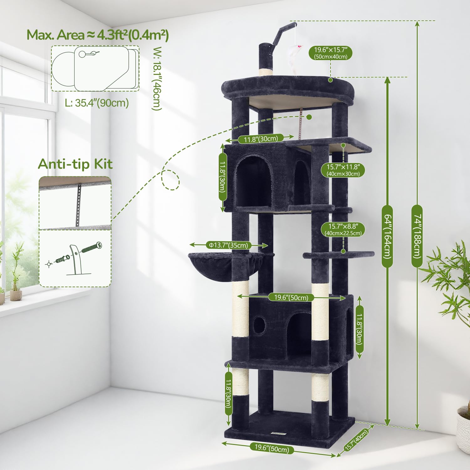 Globlazer torre gato grande - acceso vertical para escalada fluida y exploración segura
