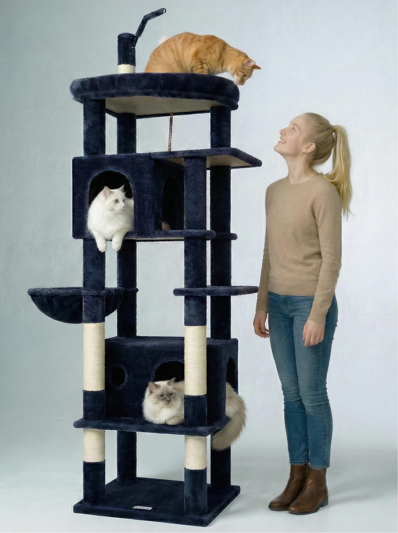 Globlazer torre gato grande - plataforma superior cómoda para descanso seguro