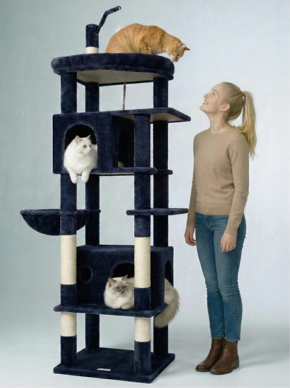 Globlazer torre gato grande - plataforma superior cómoda para descanso seguro