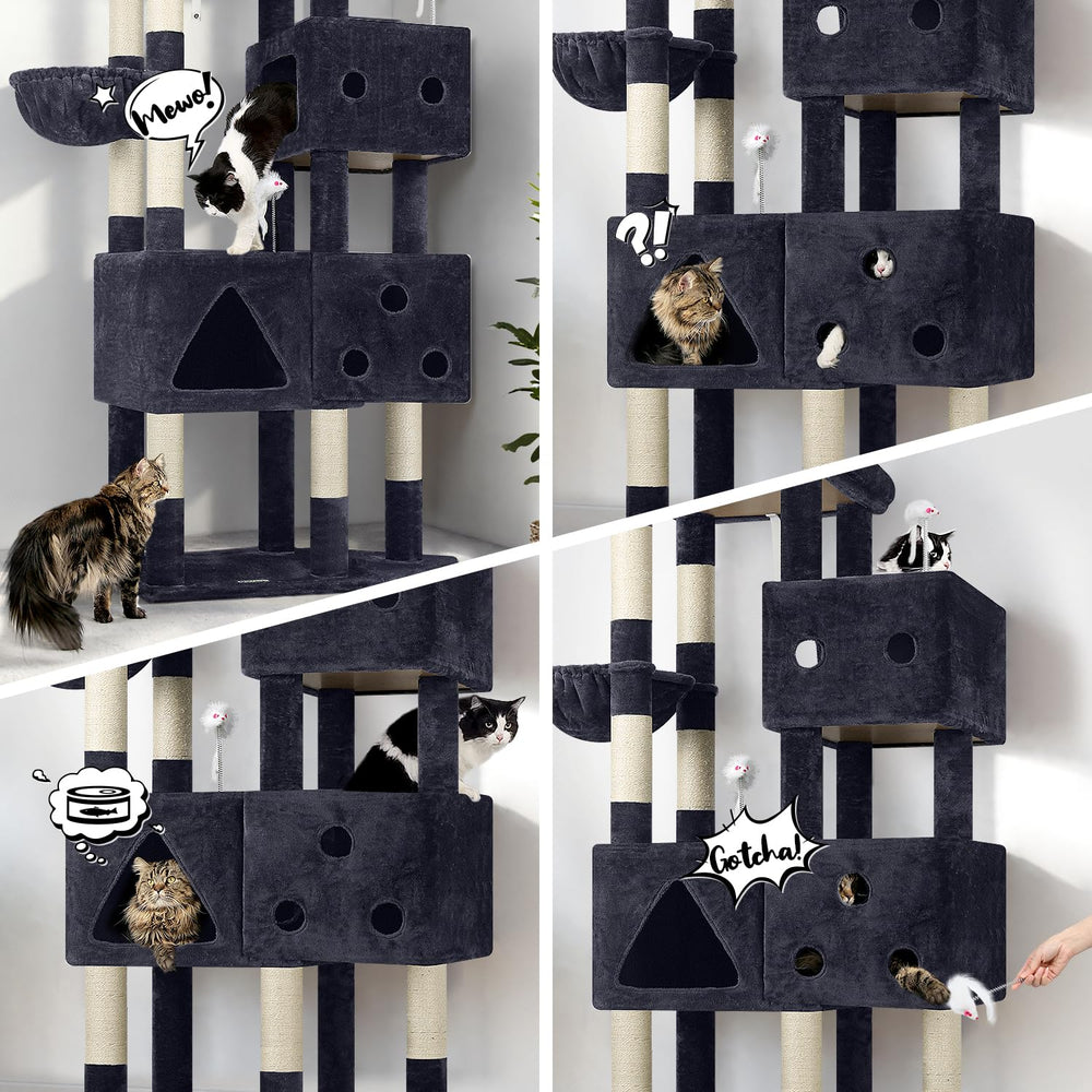 Torre Globlazer con 3 condos, perfecta para hogares con varios gatos.