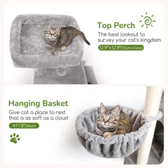 Globlazer torre-gatos-cesta-ajustable-1: rincón suave para siestas y descanso.