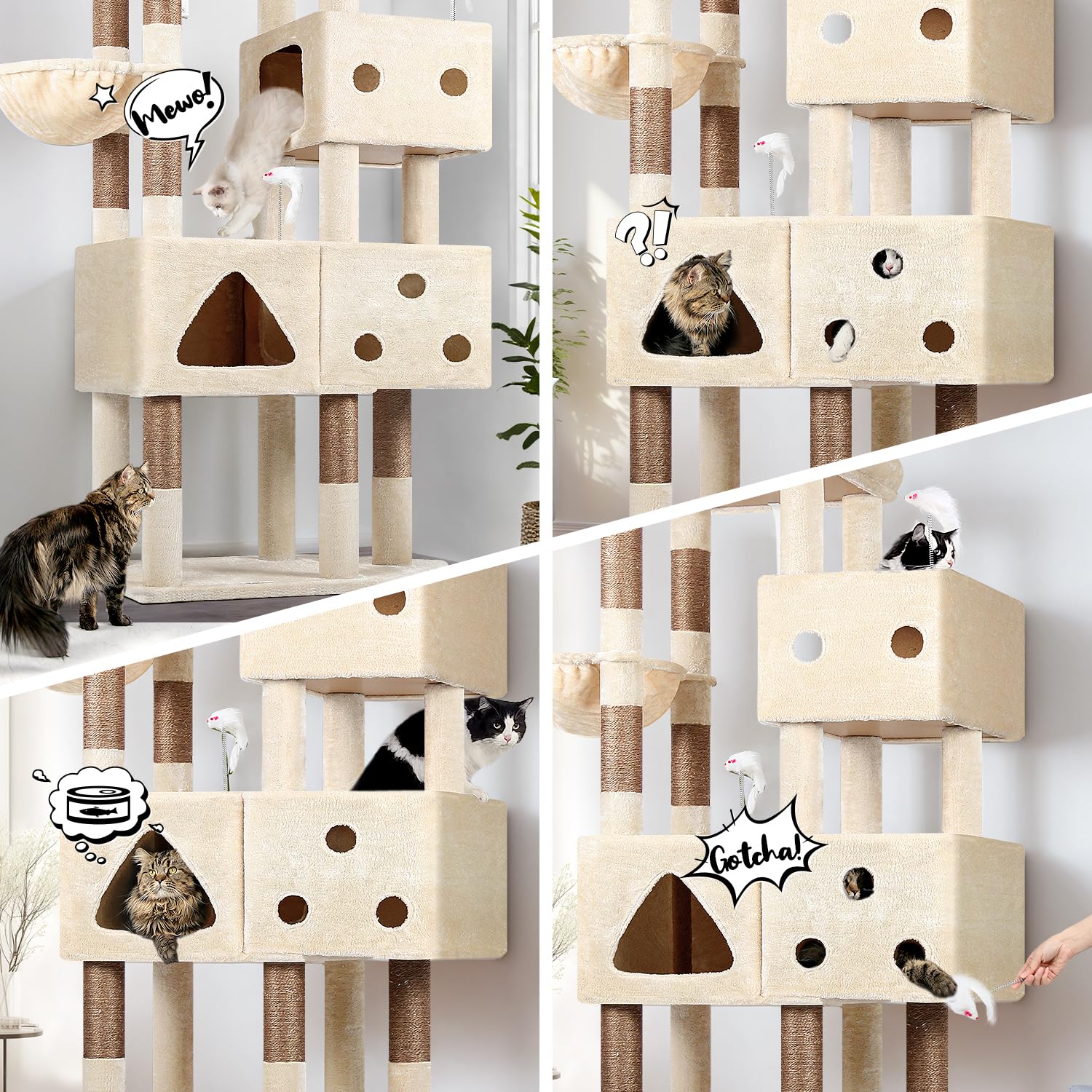 Globlazer torre-gatos grande, diseño robusto para felinos de 20 lb y más