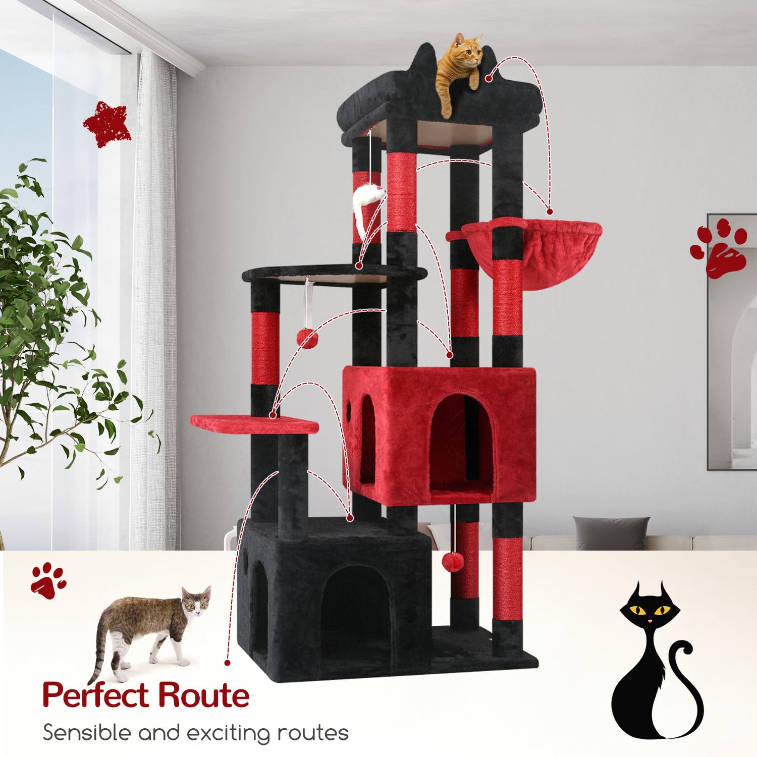 Globlazer torre para gatos grandes y de cuerpo robusto.