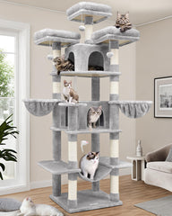 Globlazer torre-gatos-interiores-80pulgadas: vista elevada para varios felinos