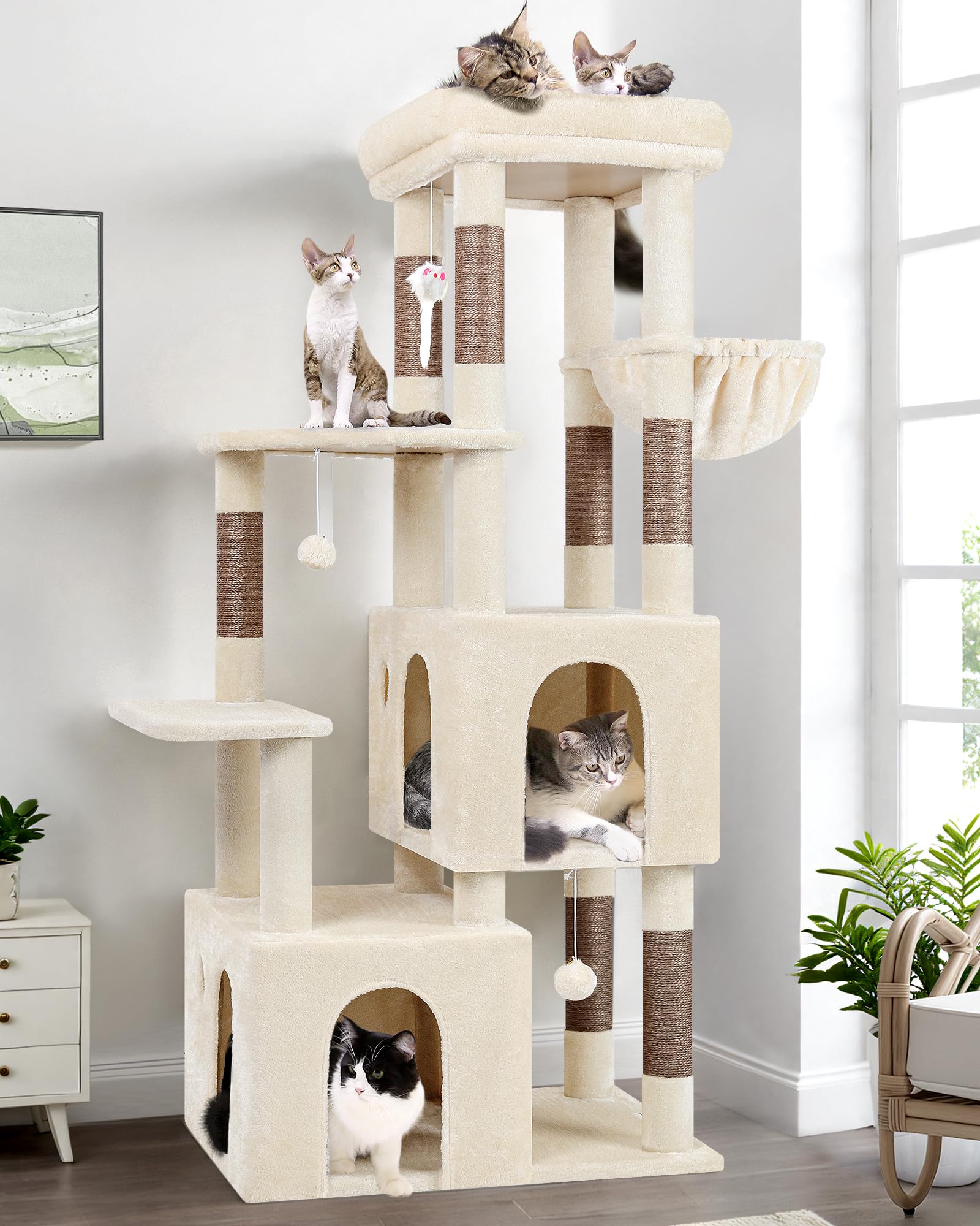 Globlazer torre para gatos, percha superior grande para descanso y observación