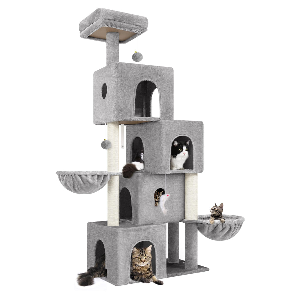 Globlazer torre-gatos-juguetes-interactivos: pelotas y ratones para juego estimulante.