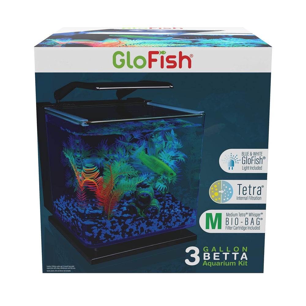 GloFish Betta Shadowbox Kit: iluminación LED de dos modos para crear ambiente nocturno o diurno.
