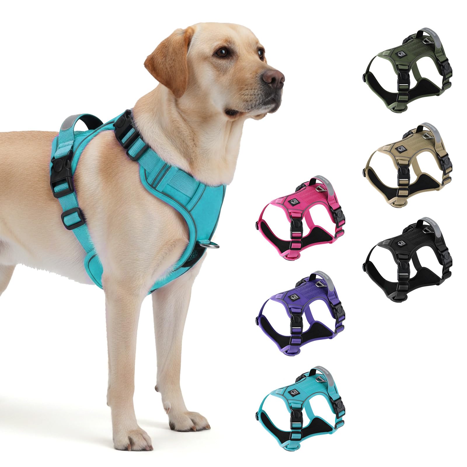Glohoop arnés perro táctico con cierres rápidos triple para seguridad en paseos.