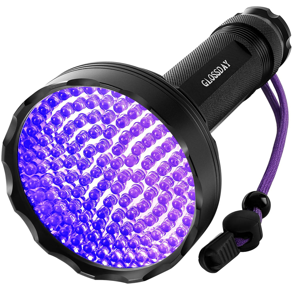 GLOSSDAY lámpara UV 128 diodos para detección de manchas fluorescentes y señales ocultas