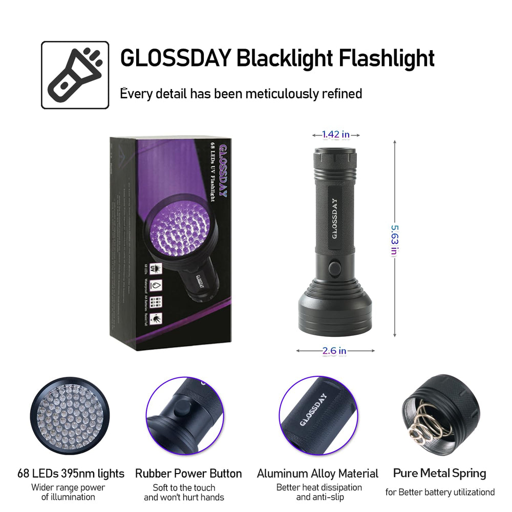 GLOSSDAY linterna UV para usos múltiples en casa y al aire libre