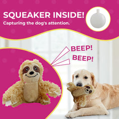 Glow Pups Juguete con sonajero dentro del perezoso, ideal para masticar y jugar