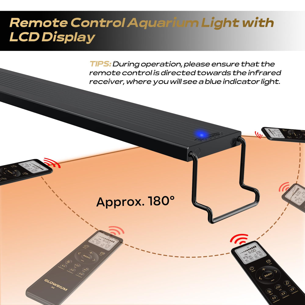 GLOWRIUM consumo de 9W, apta para tanques de 30–43 cm.