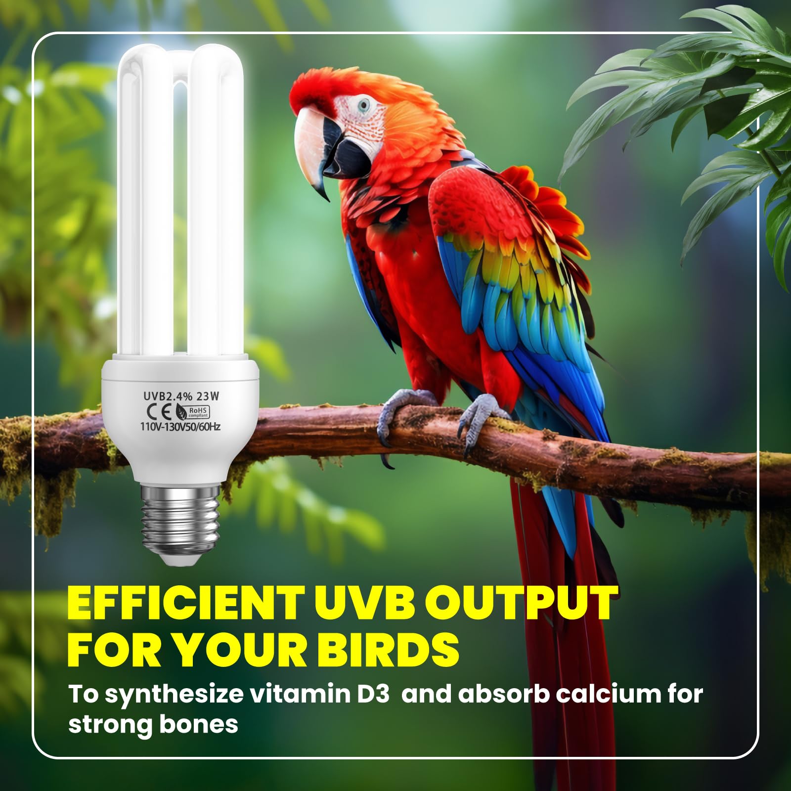 GlowUp luz UVB simula sol natural para aves y reptiles