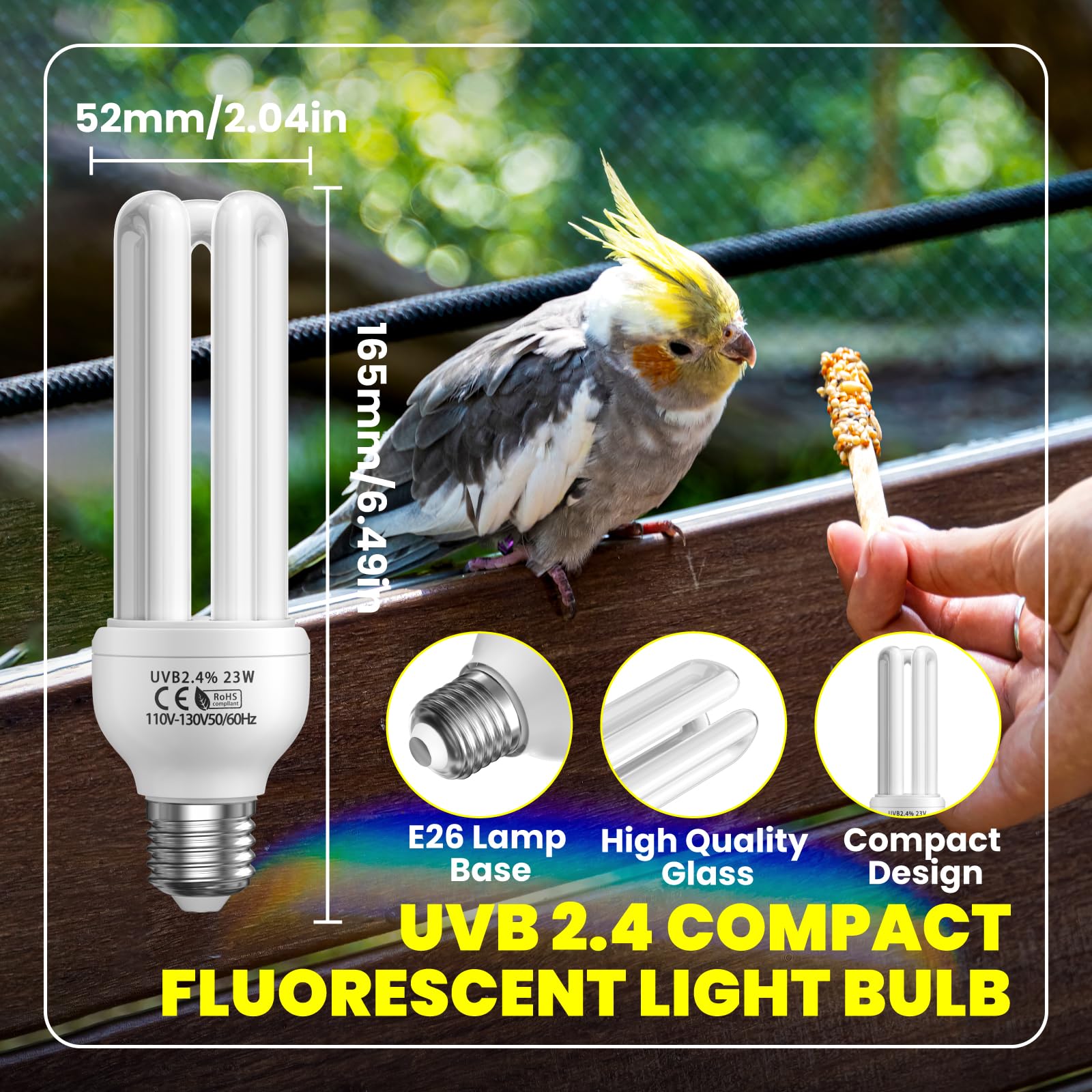GlowUp UVB E26 para reptiles, fuente estable de radiación